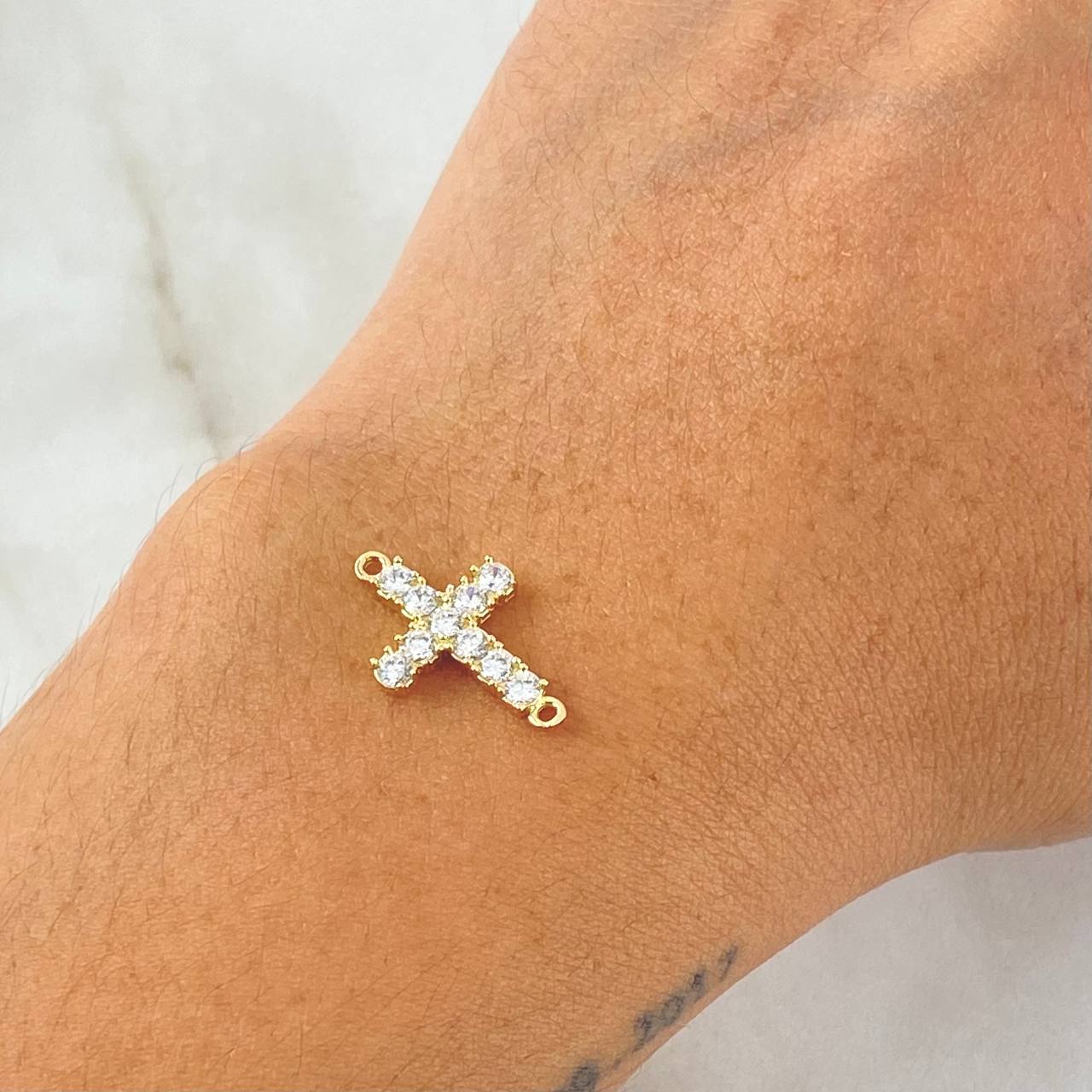 Herraje Crúz Tupida 1gr / 1.8cm / Nac.Esp. Oro 18K