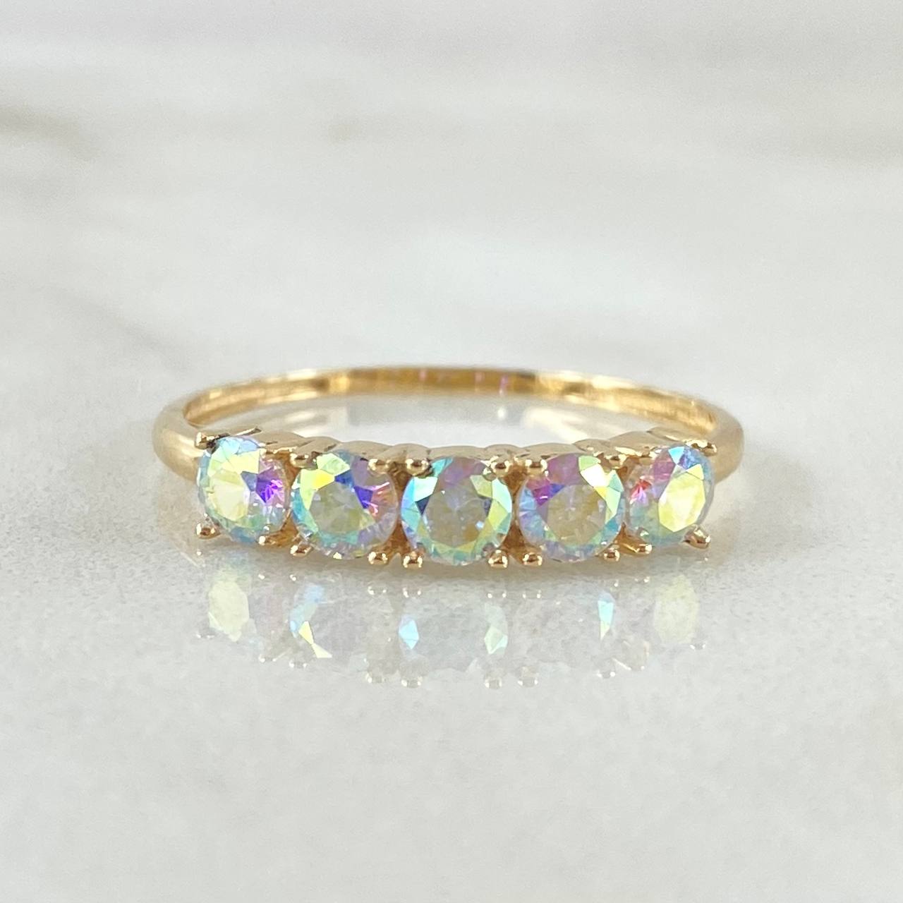 Anillo Linea Tupida 2gr / T8 / Nac.Esp. Oro 18K