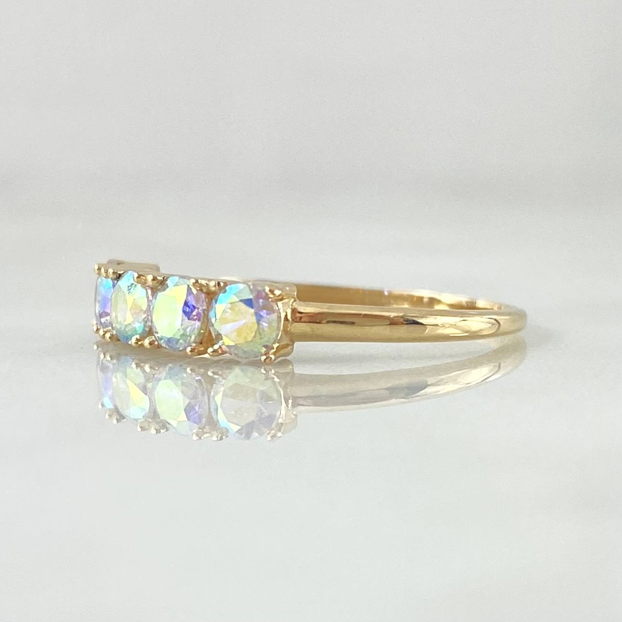Anillo Linea Tupida 2gr / T8 / Nac.Esp. Oro 18K