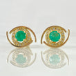 Topos Ojo Abierto Esmeralda 79pts Diamante 5pts 3.05gr / Oro 18K ©