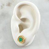 Topos Ojo Abierto Esmeralda 79pts Diamante 5pts 3.05gr / Oro 18K ©