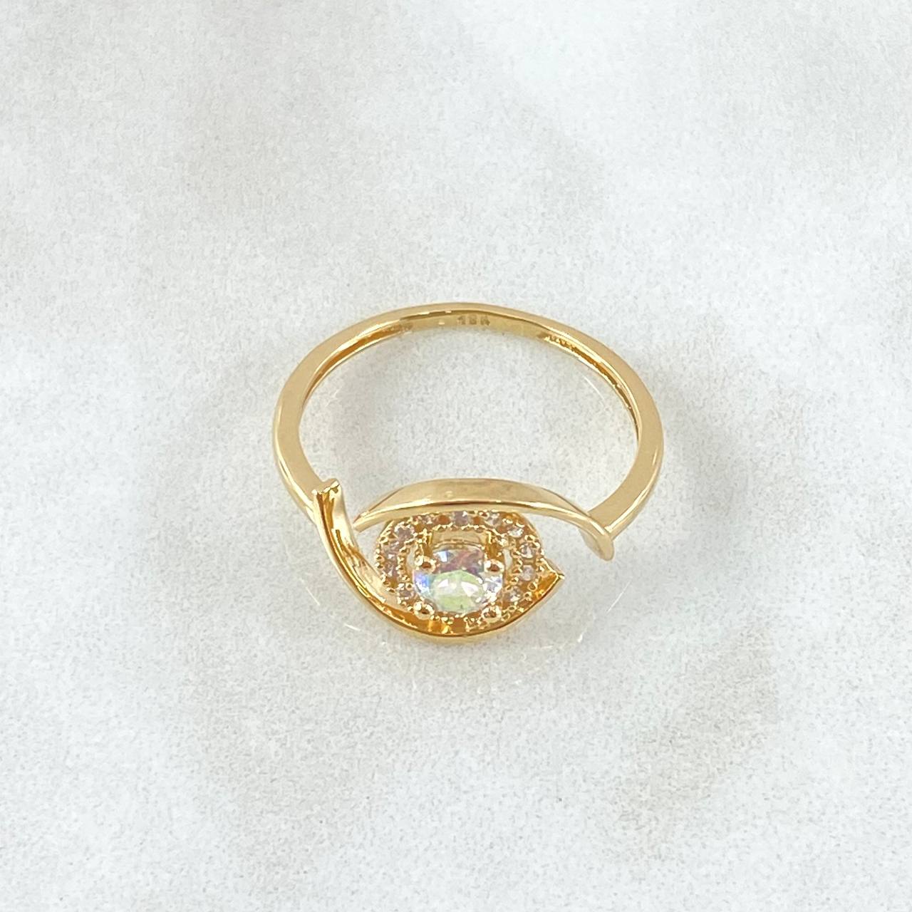 Anillo Ojo Tornasol 2.6gr / T7 3/4 / Nac.Esp. Oro 18K ©