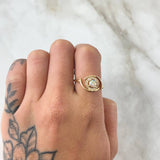 Anillo Ojo Tornasol 2.6gr / T7 3/4 / Nac.Esp. Oro 18K ©