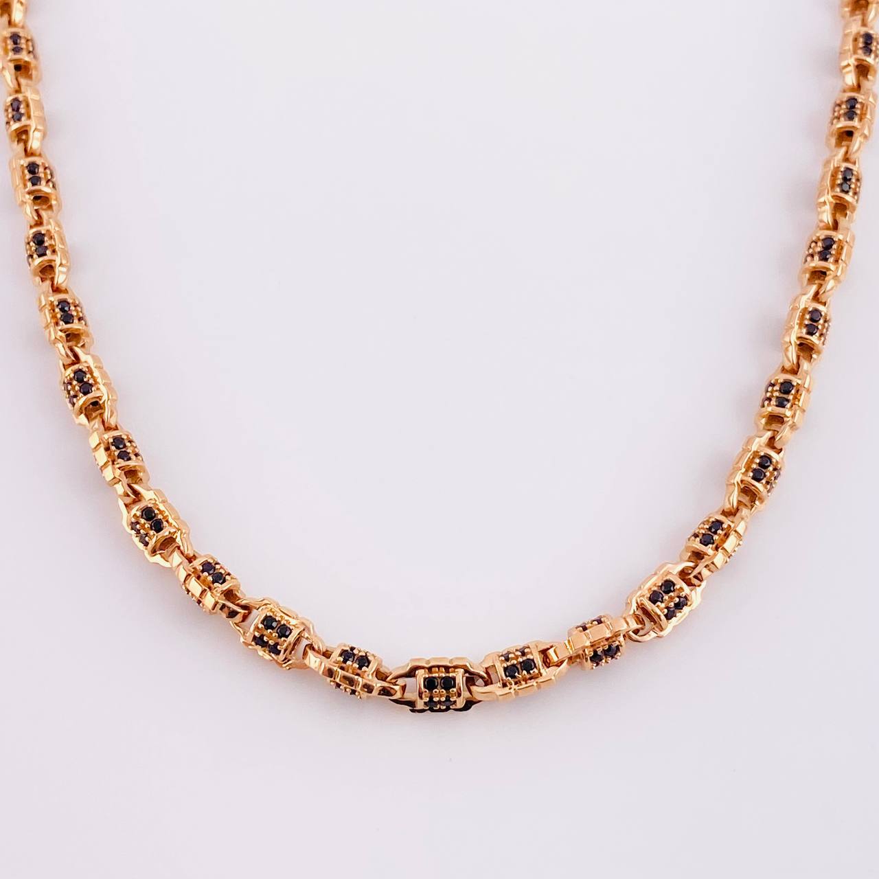 Cadena Rustica Granada 51.85g / 65cm / 4.9mm Oro Rosa 18K