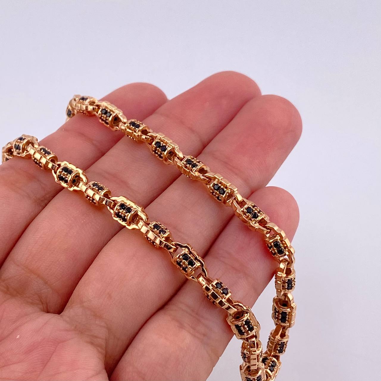 Cadena Rustica Granada 51.85g / 65cm / 4.9mm Oro Rosa 18K