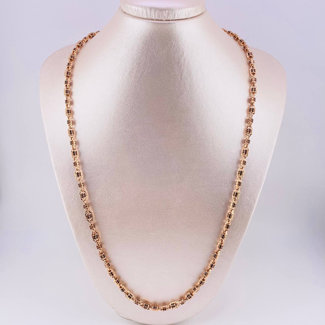 Cadena Rustica Granada 51.85g / 65cm / 4.9mm Oro Rosa 18K