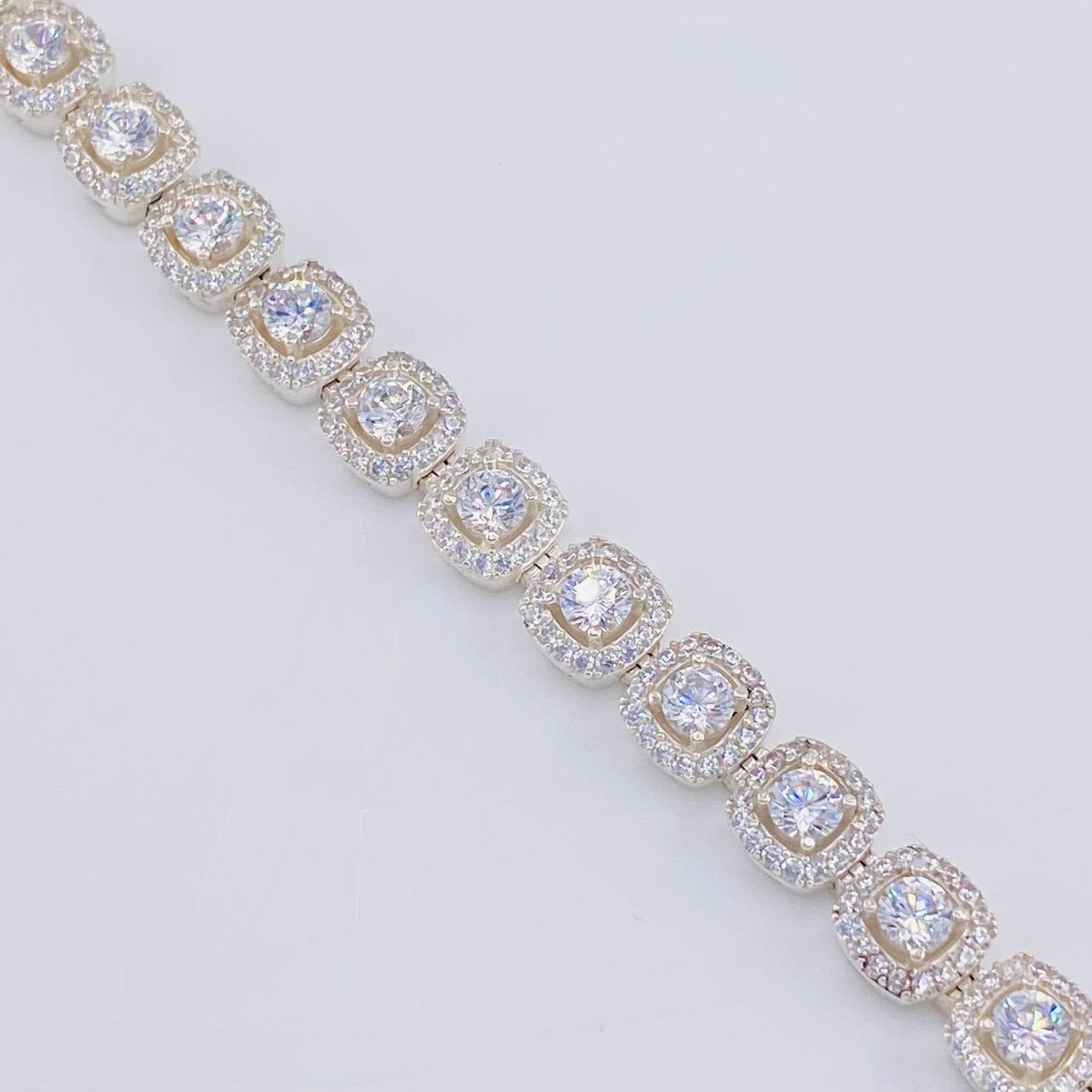Pulso Tenis Cuadrado 20.15g / 17.4cm / 7.6mm Plata 925