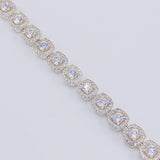 Pulso Tenis Cuadrado 21.25g / 17.9 cm / 7.7mm Plata 925