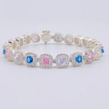 Pulso Tenis Cuadrado 20.5g / 18cm / 7.6mm Plata 925