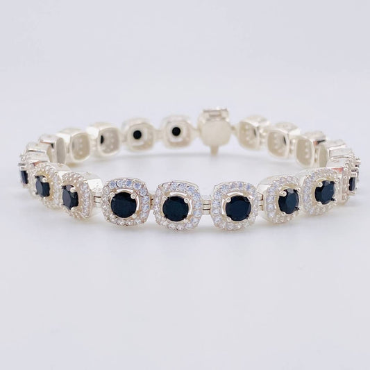 Pulso Tenis Cuadrado 20g / 17cm / 7.7mm Plata 925