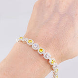 Pulso Tenis Cuadrado 21.4g / 18 cm / 7.6mm Plata 925