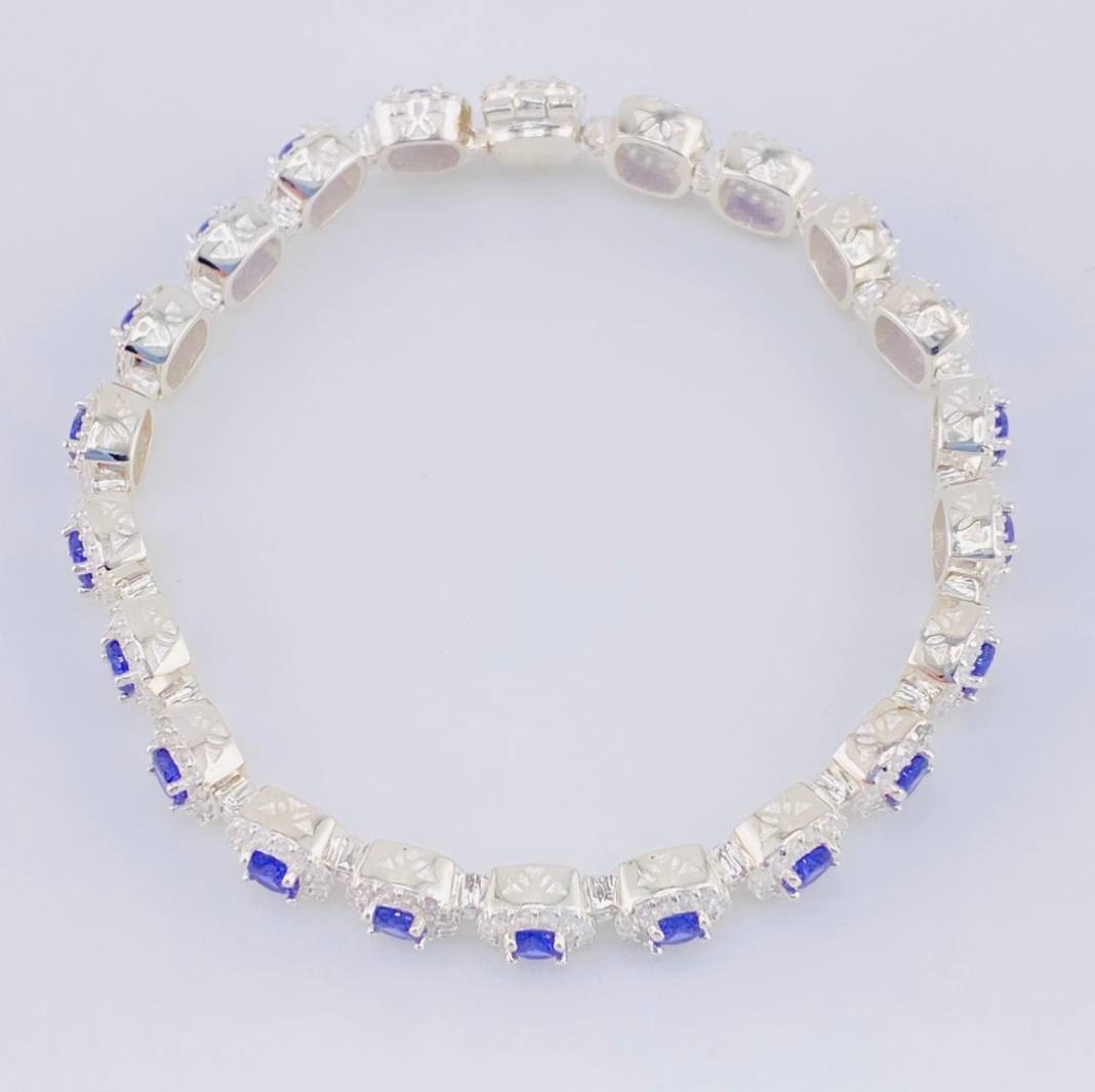 Pulso Tenis Cuadrado 20.95g / 17,9cm / 7.6mm Plata 925