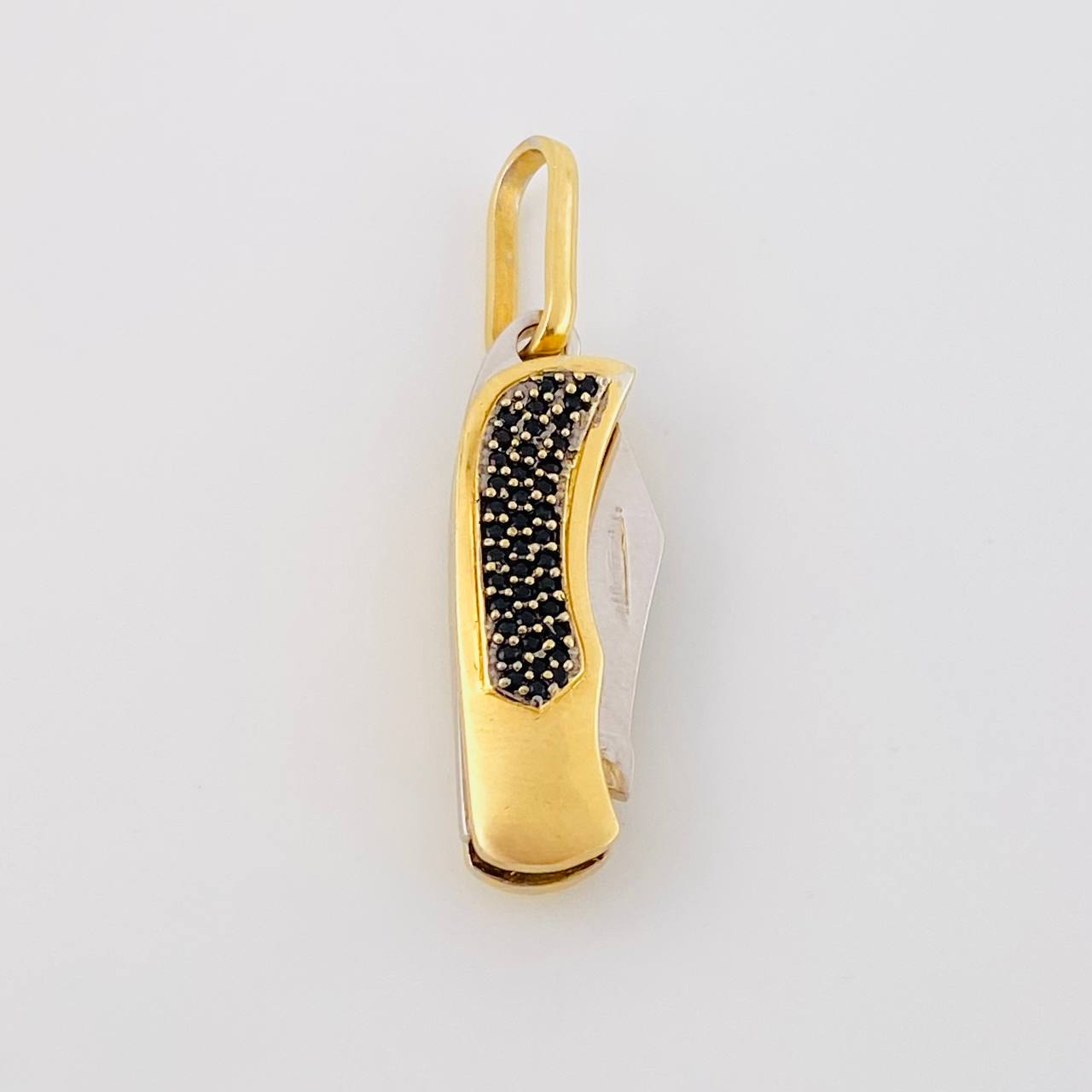 Dije Navaja 7.95g / 3.9cm Dos Oros Amarillo Blanco 18K