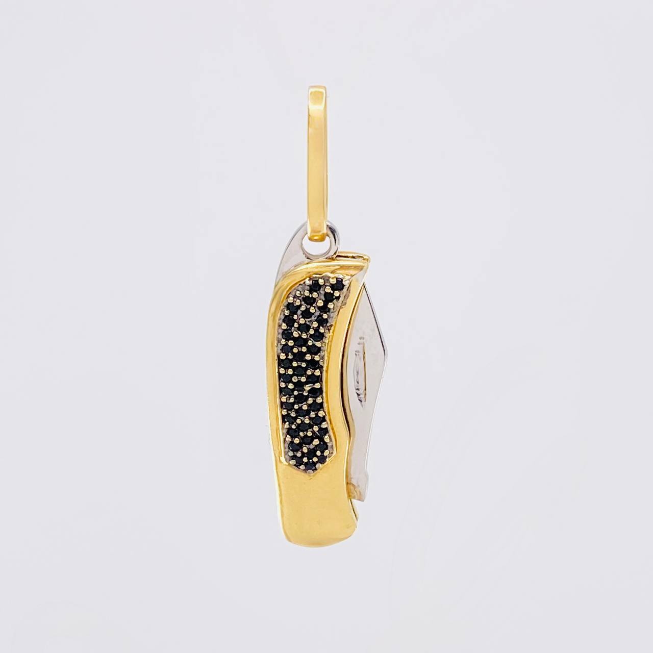 Dije Navaja 7.95g / 3.9cm Dos Oros Amarillo Blanco 18K