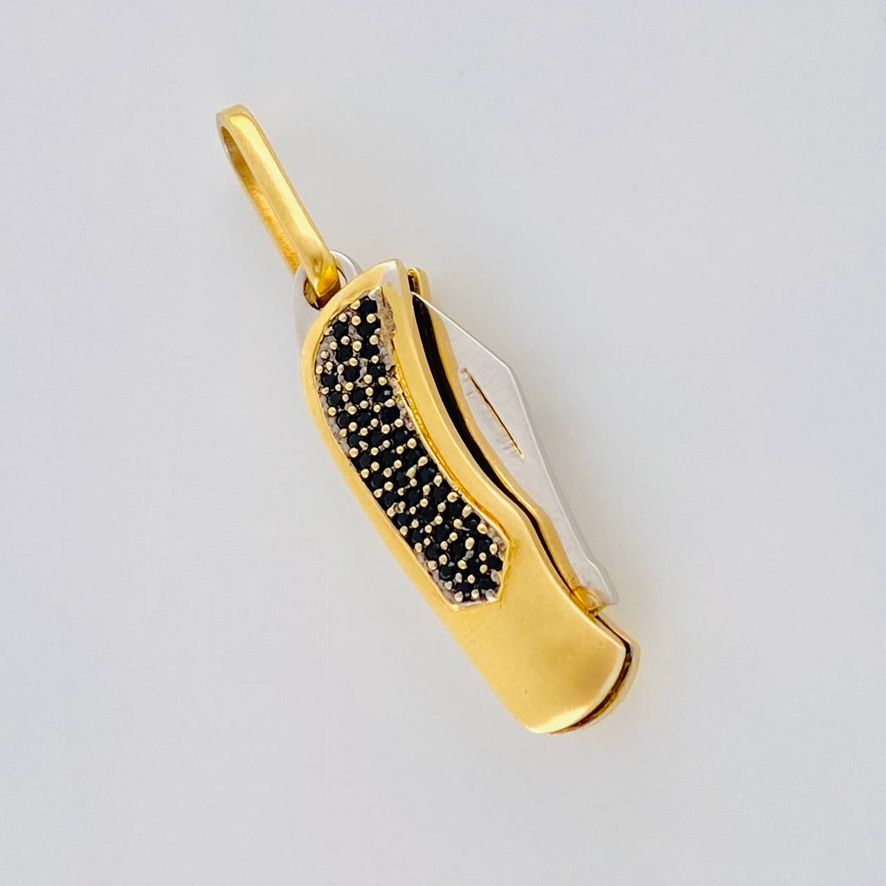 Dije Navaja 7.95g / 3.9cm Dos Oros Amarillo Blanco 18K