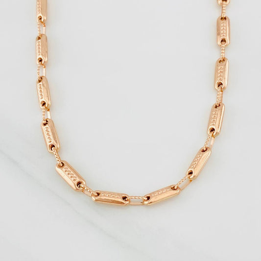 Cadena Rustica Cilindro 14.05g / 65cm / 3.93mm Oro Rosa 18K