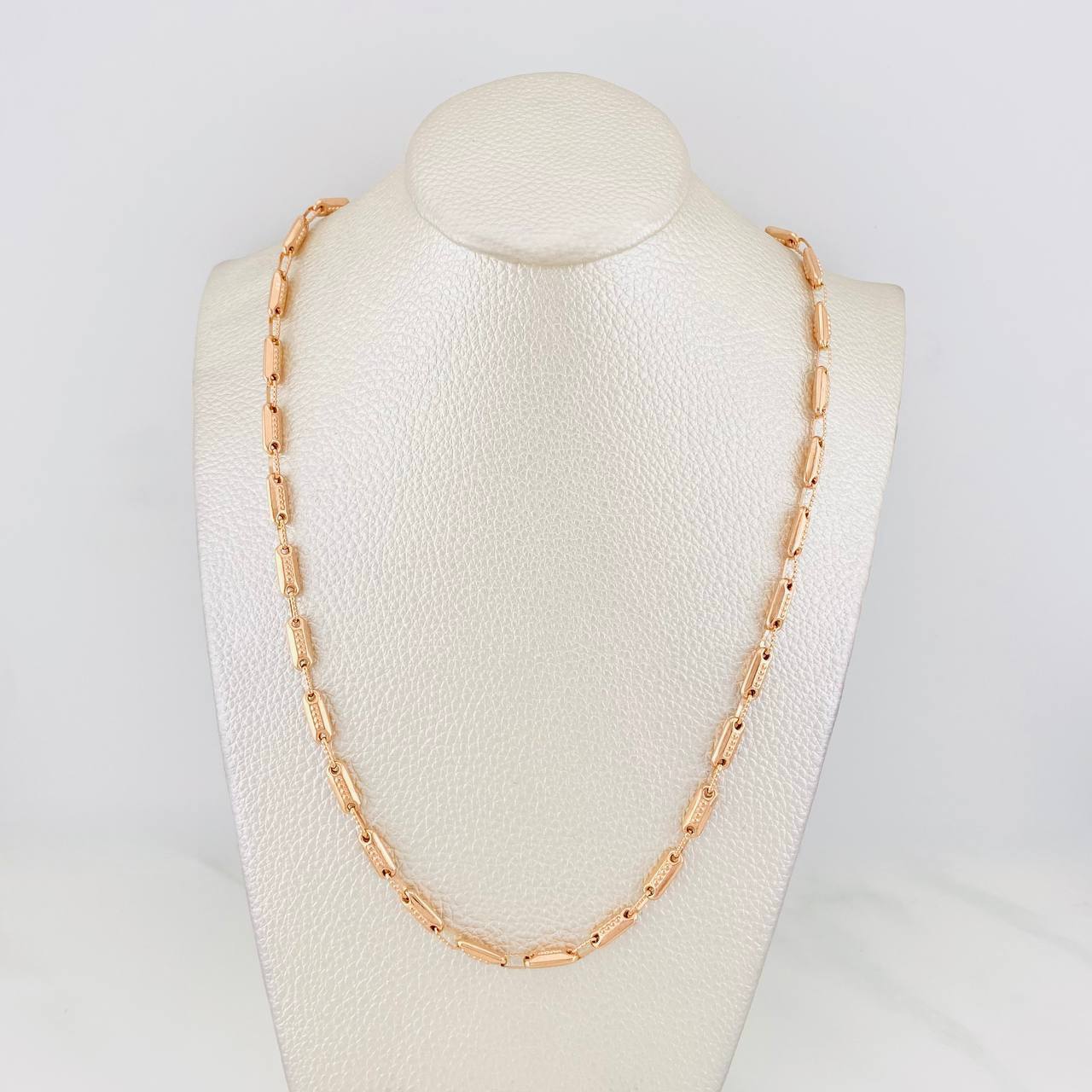 Cadena Rustica Cilindro 14.05g / 65cm / 3.93mm Oro Rosa 18K