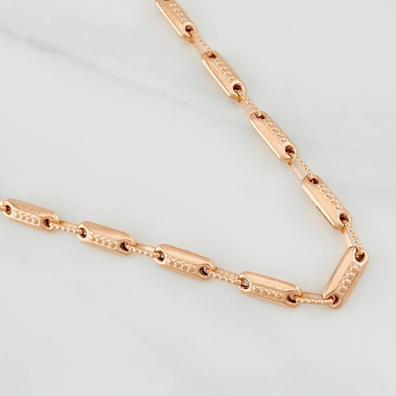 Cadena Rustica Cilindro 14.05g / 65cm / 3.93mm Oro Rosa 18K