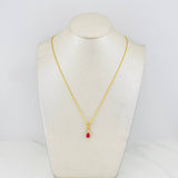 Set Cadena Lazo + Dije Halo Lagrima / 2.15g / 50cm Oro Amarillo 18K