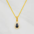 Set Cadena Lazo + Dije Halo Lagrima / 2.05g / 50cm Oro Amarillo 18K