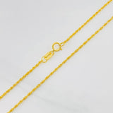 Set Cadena Lazo + Dije Halo Lagrima / 2.05g / 50cm Oro Amarillo 18K