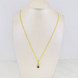 Set Cadena Lazo + Dije Halo Lagrima / 2.05g / 50cm Oro Amarillo 18K
