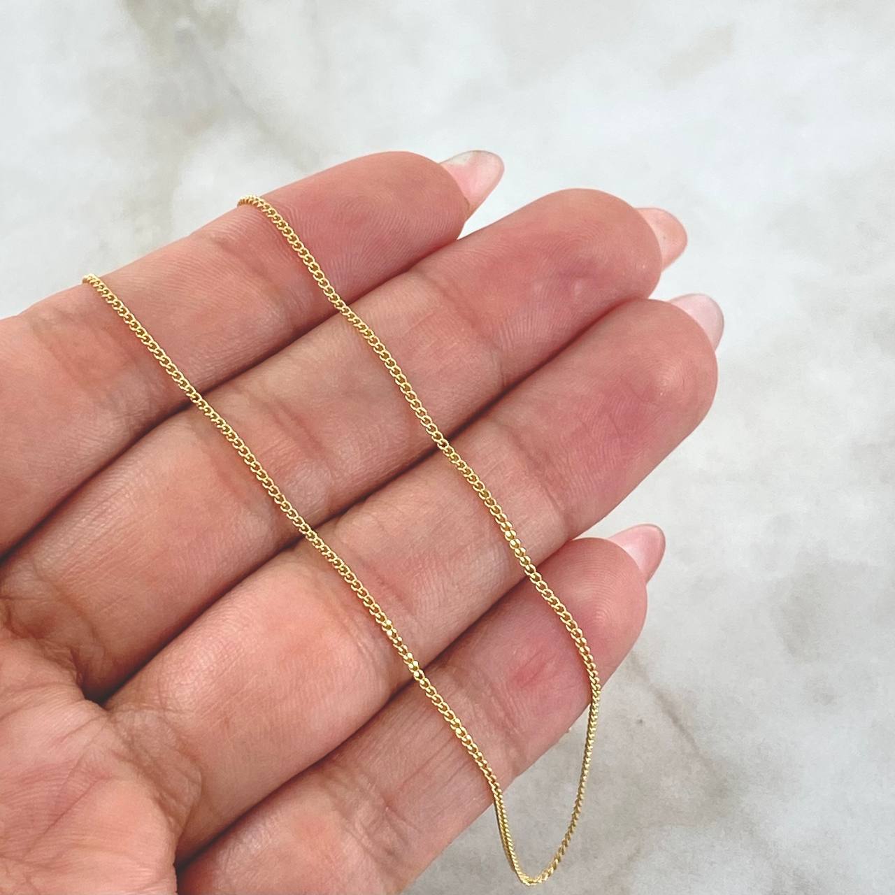 Cadena Mini Cubana 1.85gr / 45cm / 1mm Oro Amarillo +1 18K