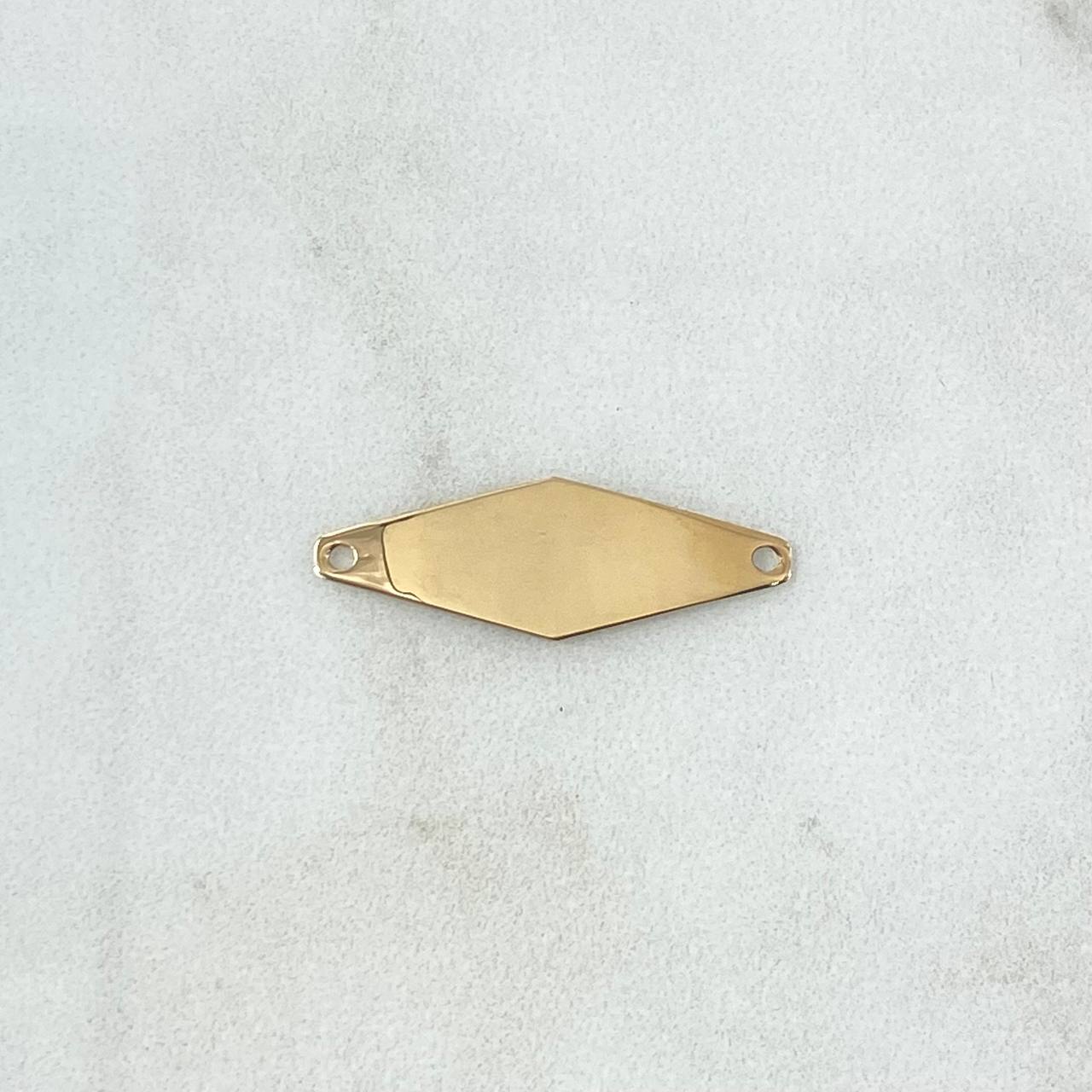 Herraje Placa Rombo 0.95gr / 2.5cm / Lisa Oro Amarillo 18K
