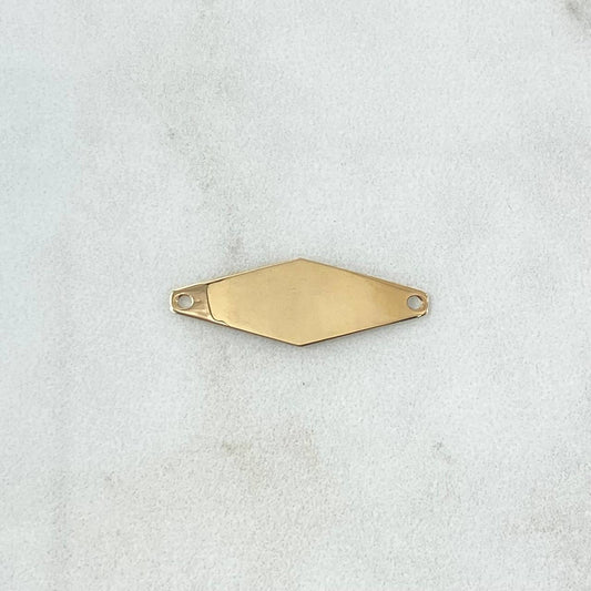 Herraje Placa Rombo 1gr / 2.5cm / Lisa Oro Amarillo 18K