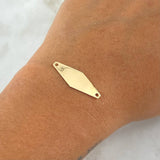 Herraje Placa Rombo 1gr / 2.5cm / Lisa Oro Amarillo 18K