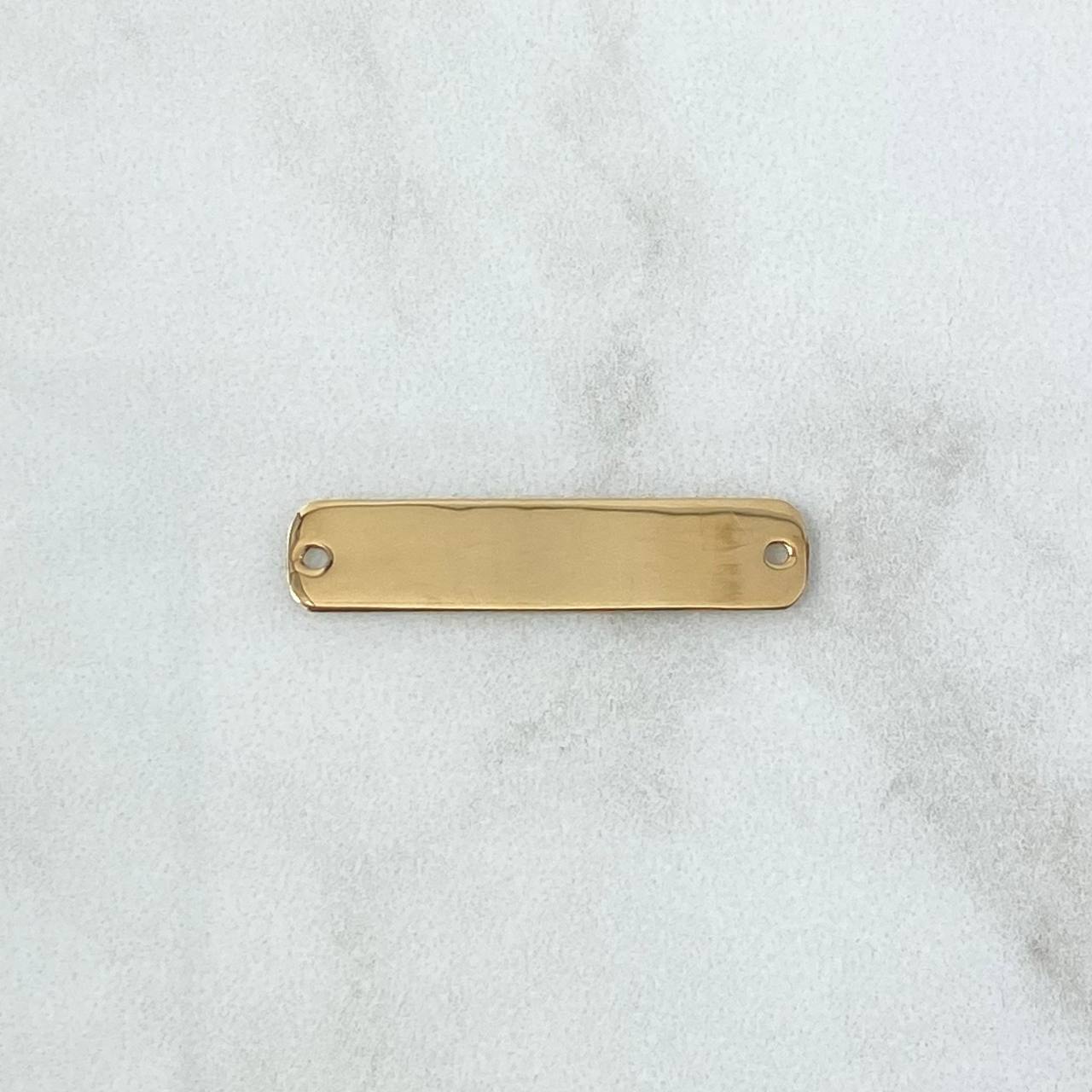 Herraje Placa Rectangular 1.5gr / 3cm / Lisa - Bordes Curvos Oro Amarillo 18K
