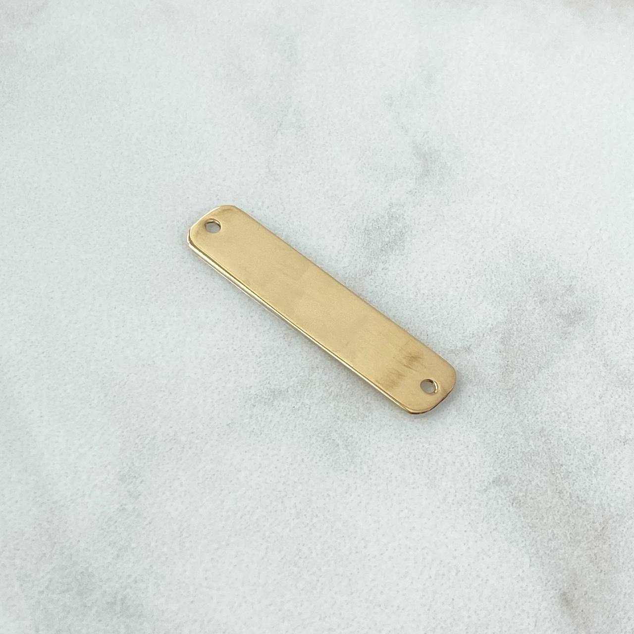 Herraje Placa Rectangular 1.4gr / 3cm / Lisa - Bordes Curvos Oro Amarillo 18K