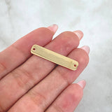 Herraje Placa Rectangular 1.5gr / 3cm / Lisa - Bordes Curvos Oro Amarillo 18K