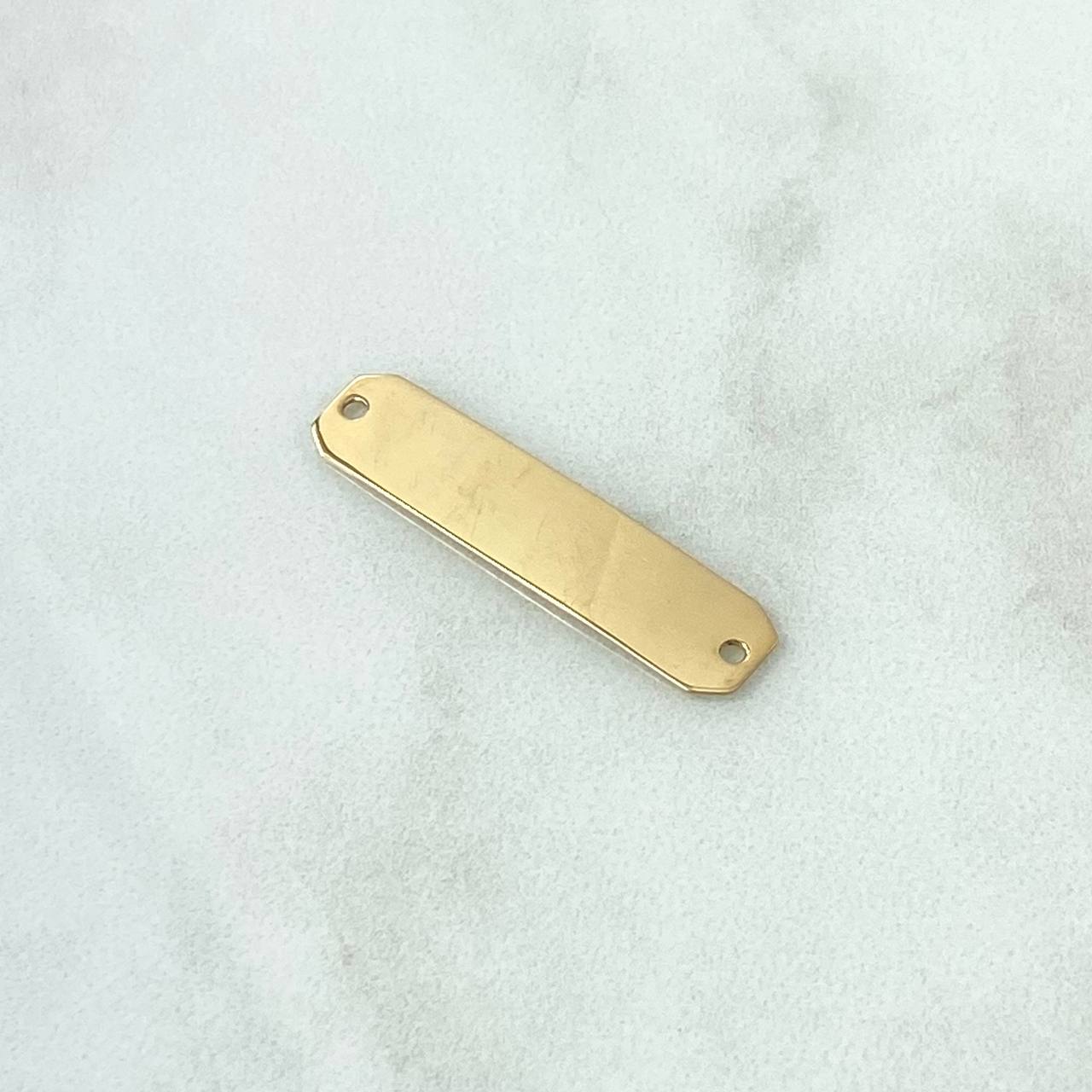 Herraje Placa Rectangular 1.5gr / 3cm / Lisa - Octagonal Oro Amarillo 18K
