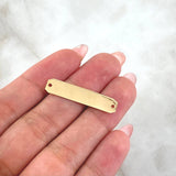 Herraje Placa Rectangular 1.5gr / 3cm / Lisa - Octagonal Oro Amarillo 18K