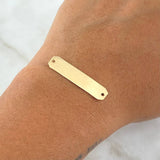 Herraje Placa Rectangular 1.5gr / 3cm / Lisa - Octagonal Oro Amarillo 18K