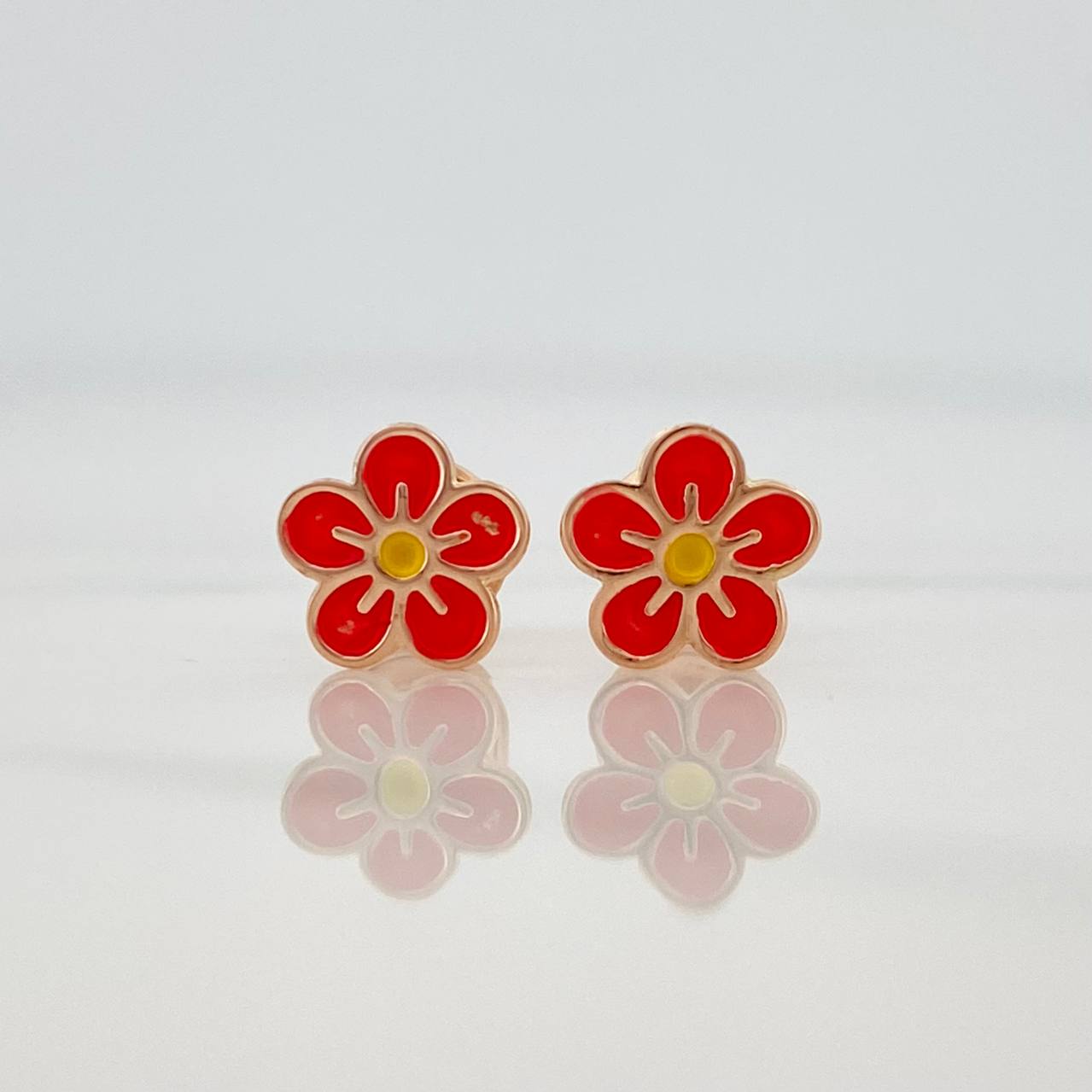 Topos Flor 0.7 g / 7.3 mm Oro Rosa 18K
