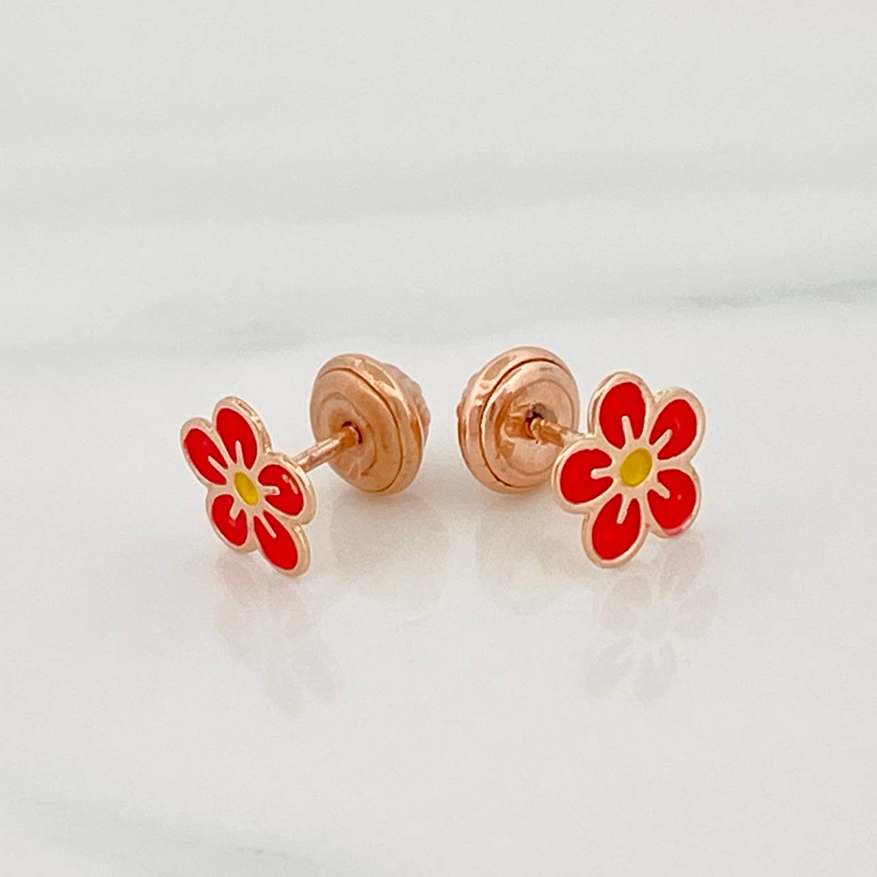 Topos Flor 0.7 g / 7.3 mm Oro Rosa 18K