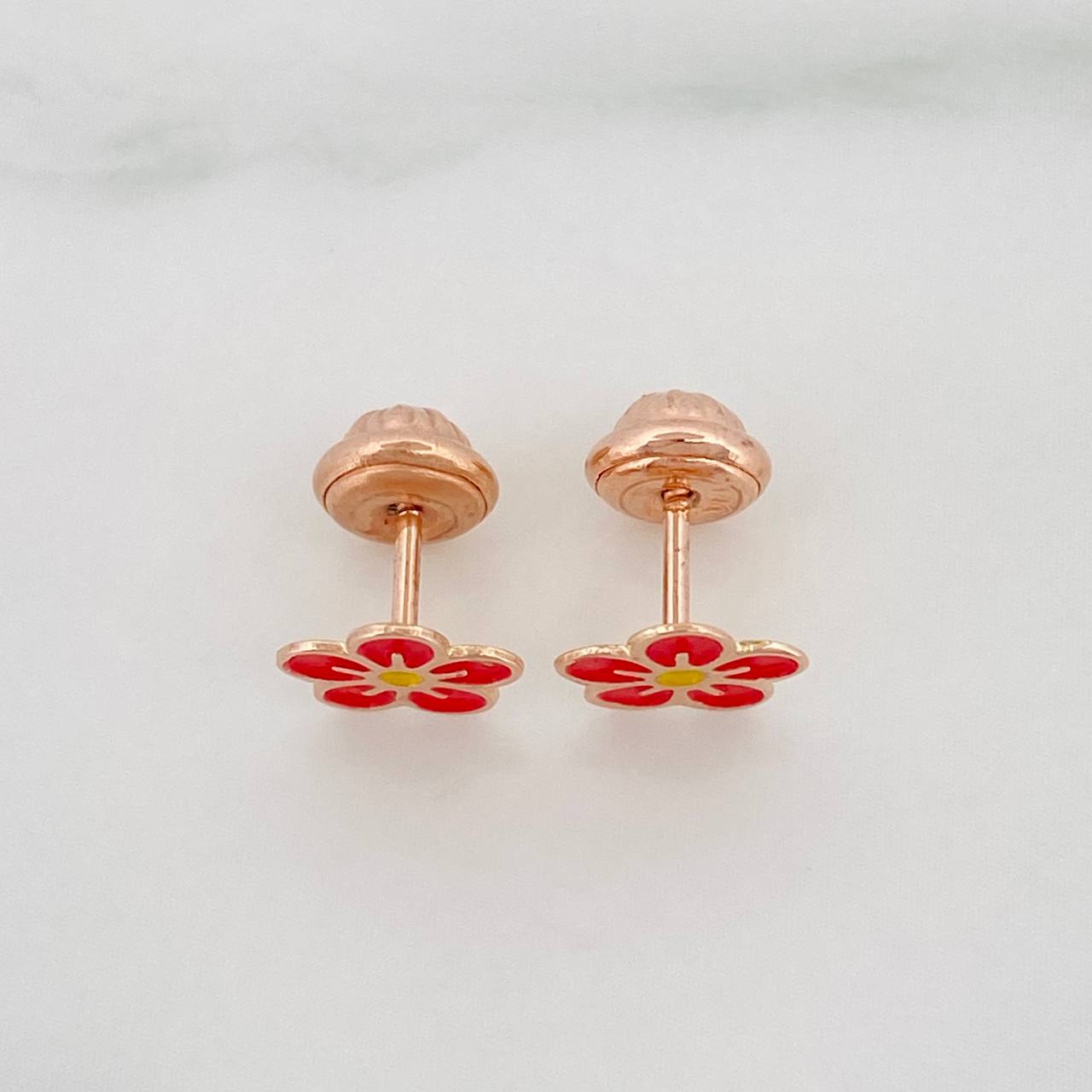 Topos Flor 0.7 g / 7.3 mm Oro Rosa 18K