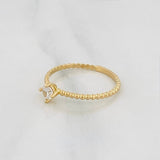Anillo Solitario Esferas 1.45 g / T8 Oro Amarillo 18K