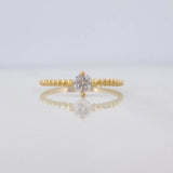 Anillo Solitario Esferas 1.45 g / T8 Oro Amarillo 18K