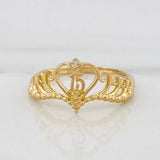 Anillo 15'S Corazon 1.4 g / T5 Oro Amarillo 18K