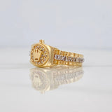 Anillo Corona 3.95 g / T6 3/4 Dos Oros Amarillo Blanco 18K