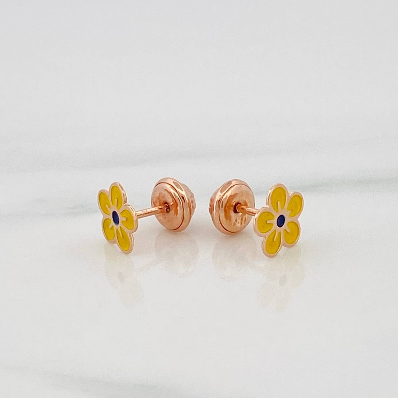 Topos Flor 0.65 g / 7.4 mm Oro Rosa 18K