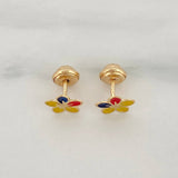 Topos Flor Tricolor 0.7 g / 7.4 mm Oro Rosa 18K