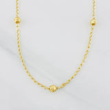Cadena Espiga Bolas 3.15g / 45cm / 1.51mm Oro Amarillo 18K