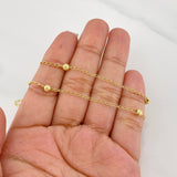 Cadena Espiga Bolas 3.15g / 45cm / 1.51mm Oro Amarillo 18K