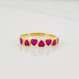 Anillo Corazones 1.75g / T7 Oro Amarillo 18K