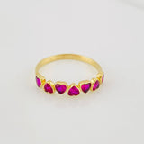 Anillo Corazones 1.75g / T7 Oro Amarillo 18K