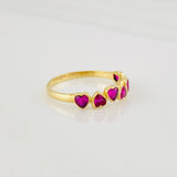 Anillo Corazones 1.75g / T7 Oro Amarillo 18K